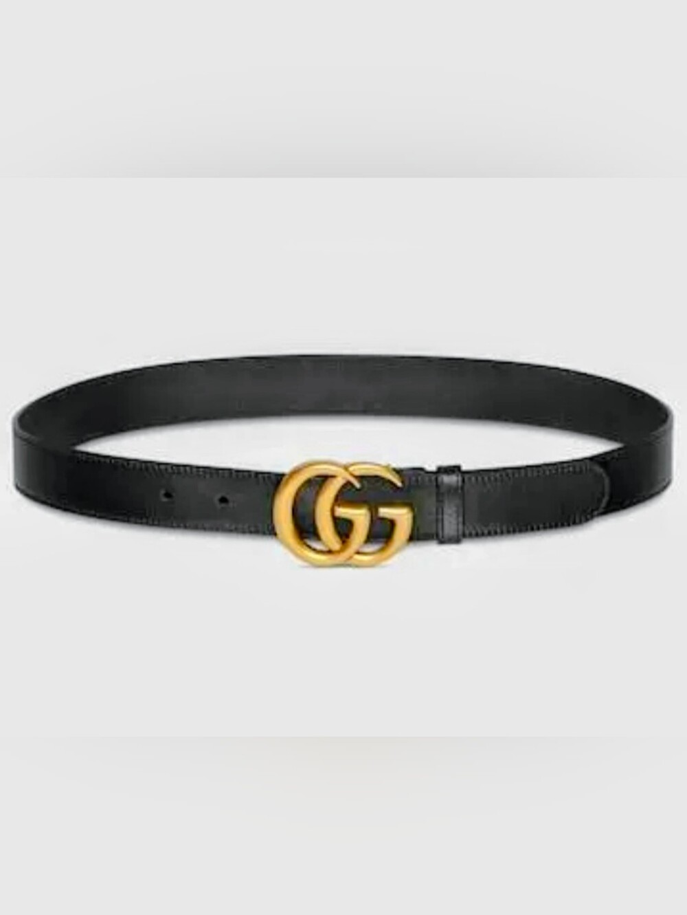 New Authentic Gucci Marmot Belt Black Gold GG Unisex Size 115/46 - NWOB